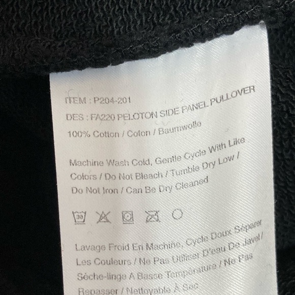 🐲💙 Peloton Light Black Sweatshirt Side Panel Pullover - Picture 8 of 9